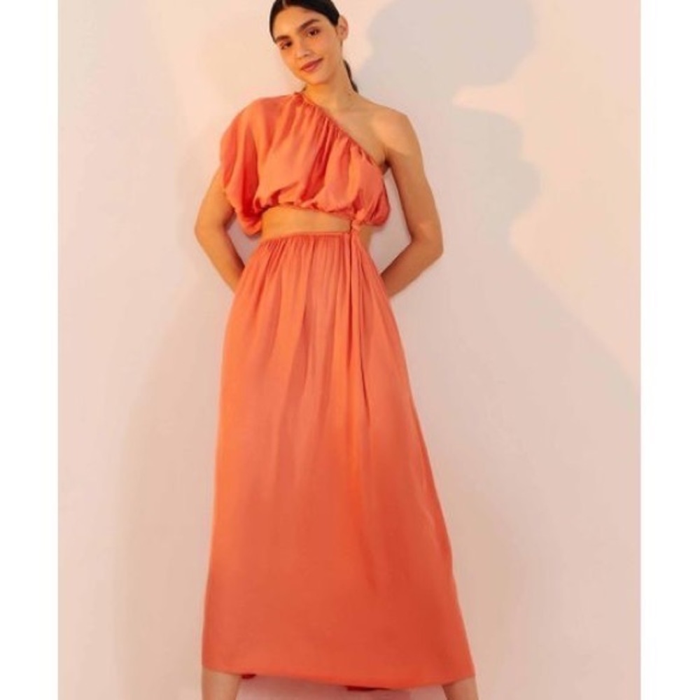 FARM RIO One-Shoulder Midi Dress
